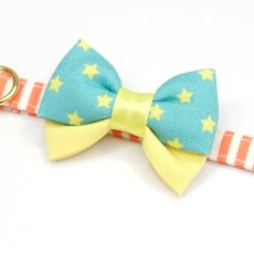 画像2: IRODORI・猫首輪・シンプル猫首輪/オレンジボーダー柄（リボン等の飾りパーツは別売りです） (2)