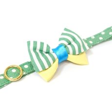 画像3: IRODORI・猫首輪・シンプル猫首輪/グリーンドット柄（リボン等の飾りパーツは別売りです） (3)