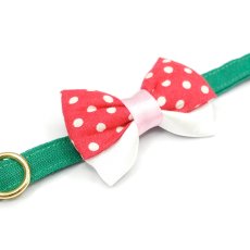 画像4: IRODORI・猫首輪・シンプル猫首輪/グリーン無地（リボン等の飾りパーツは別売りです） (4)