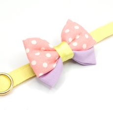 画像4: IRODORI・リボン/セレクトパーツ/ピンクドット×イエロー（首輪は別売りです） (4)