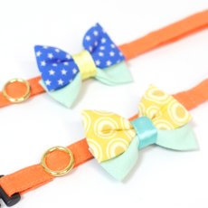 画像8: IRODORI・猫首輪・シンプル猫首輪/オレンジ無地（リボン等の飾りパーツは別売りです） (8)