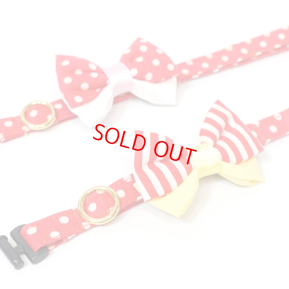 画像3: IRODORI・猫首輪・シンプル猫首輪/赤ドット柄（リボン等の飾りパーツは別売りです） (3)