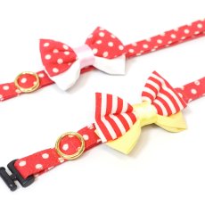 画像3: IRODORI・猫首輪・シンプル猫首輪/赤ドット柄（リボン等の飾りパーツは別売りです） (3)