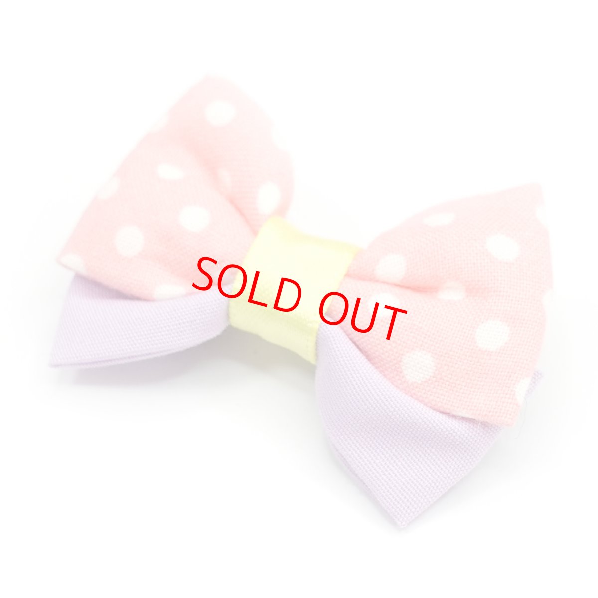 画像1: IRODORI・リボン/セレクトパーツ/ピンクドット×イエロー（首輪は別売りです） (1)