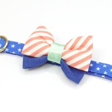 画像4: IRODORI・猫首輪・シンプル猫首輪/ブルー×ホワイト星柄（リボン等の飾りパーツは別売りです） (4)