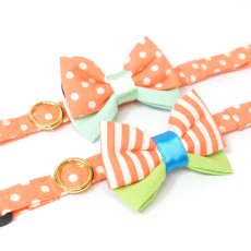 画像3: IRODORI・猫首輪・シンプル猫首輪/オレンジドット柄（リボン等の飾りパーツは別売りです） (3)