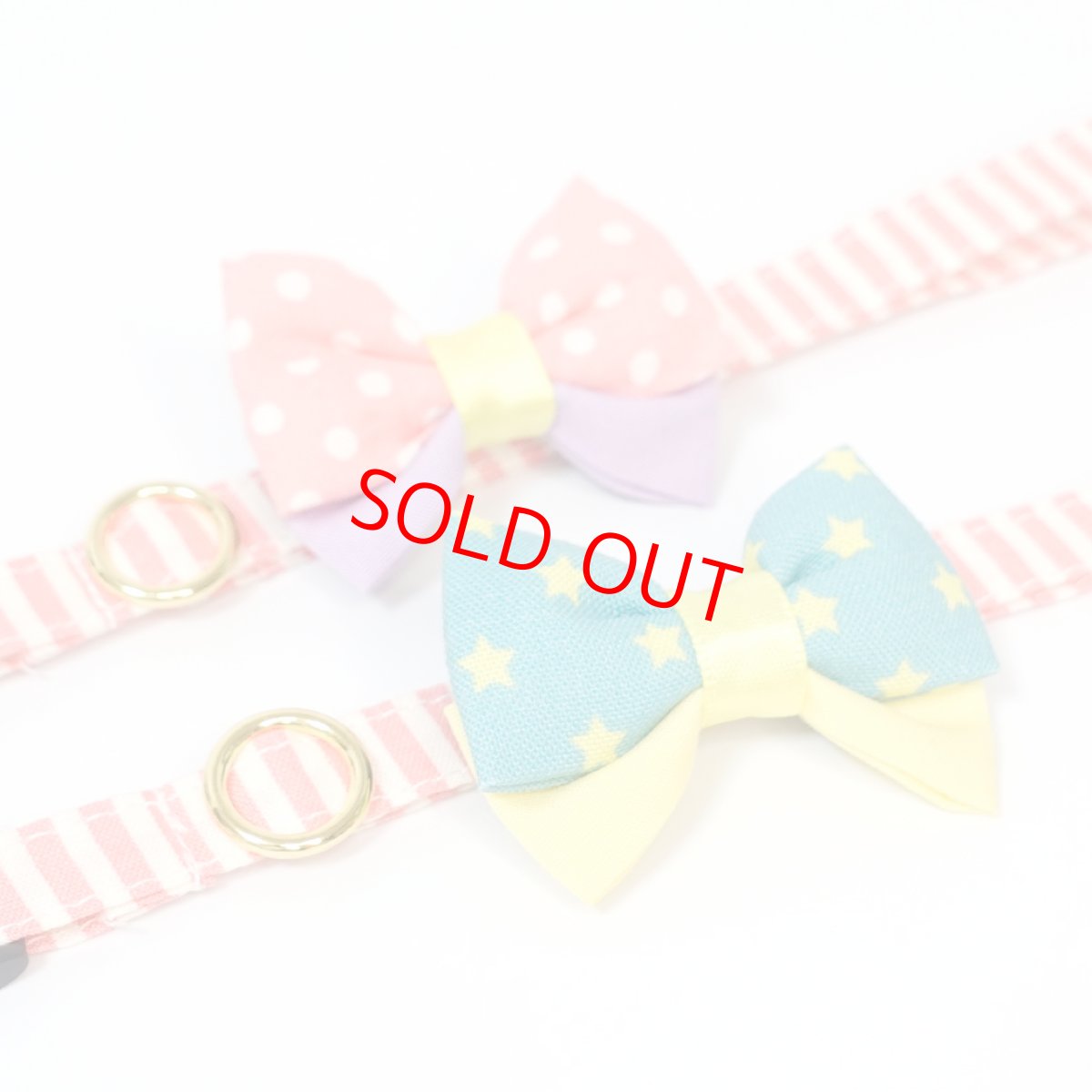 画像14: IRODORI・リボン/セレクトパーツ/ピンクドット×イエロー（首輪は別売りです） (14)