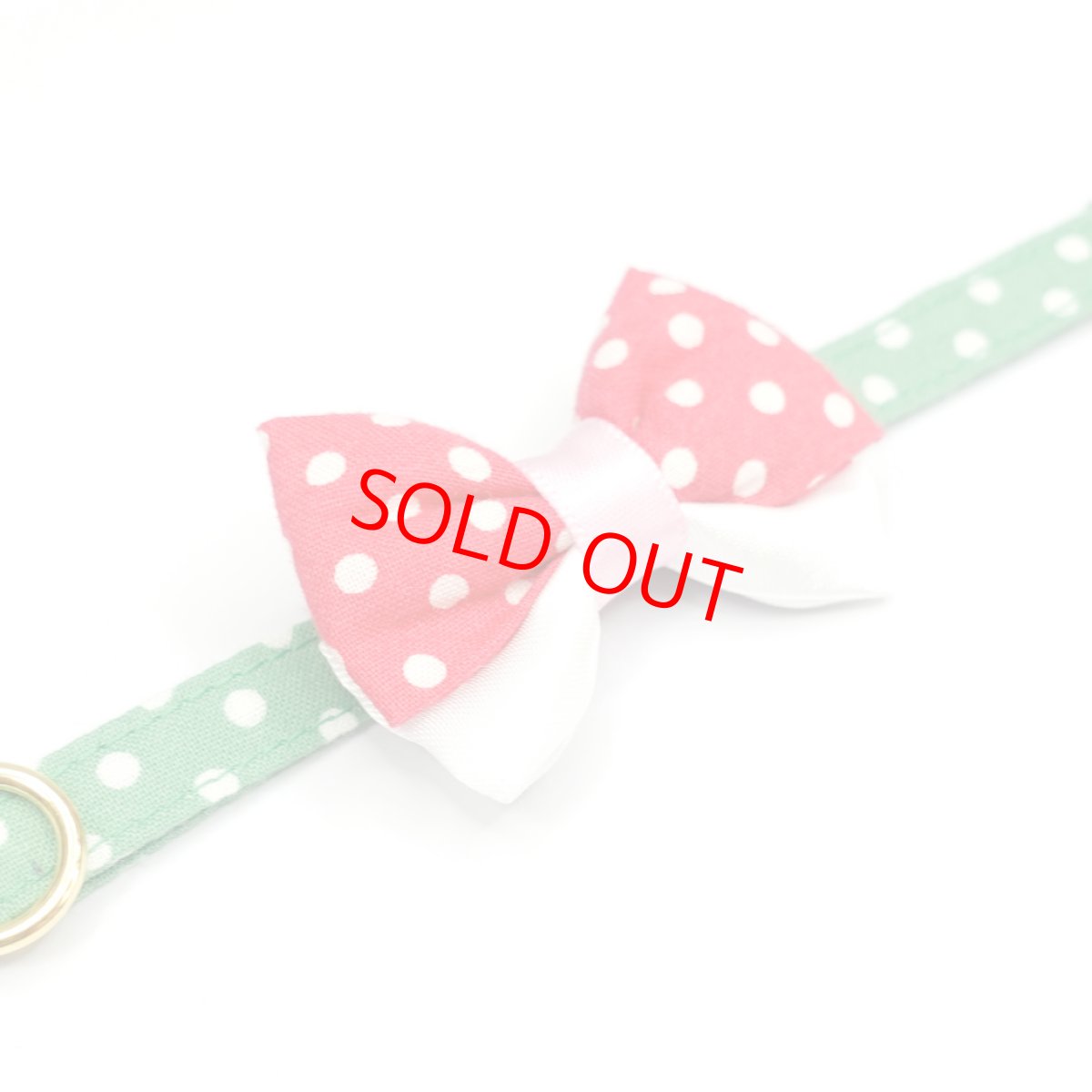 画像7: IRODORI・猫首輪・シンプル猫首輪/グリーンドット柄（リボン等の飾りパーツは別売りです） (7)