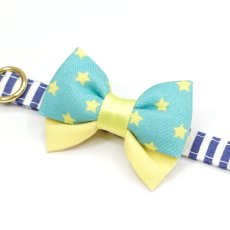 画像7: IRODORI・リボン/セレクトパーツ/エメラルドグリーン星柄×イエロー（首輪は別売りです） (7)