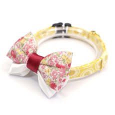 画像8: IRODORI・猫首輪・シンプル猫首輪/イエロー楕円ドット柄（リボン等の飾りパーツは別売りです） (8)