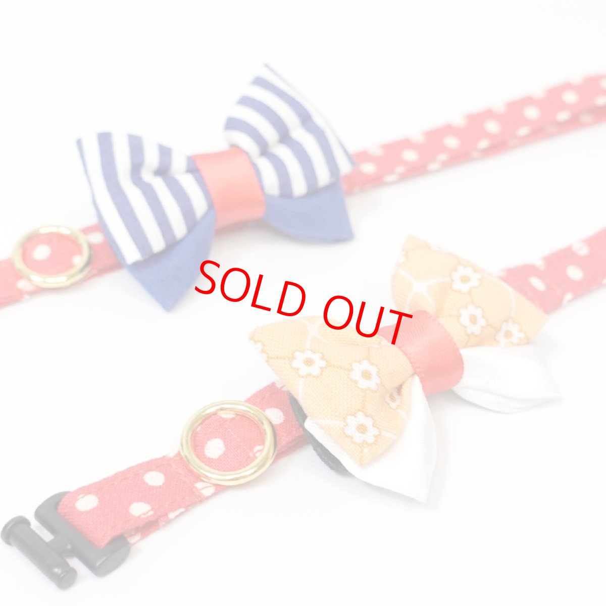 画像2: IRODORI・猫首輪・シンプル猫首輪/赤ドット柄（リボン等の飾りパーツは別売りです） (2)