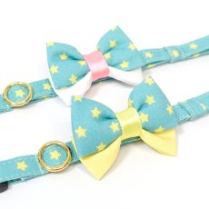 画像10: IRODORI・リボン/セレクトパーツ/エメラルドグリーン星柄×ピンク（首輪は別売りです） (10)