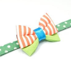 画像10: IRODORI・猫首輪・シンプル猫首輪/グリーンドット柄（リボン等の飾りパーツは別売りです） (10)