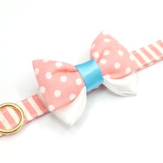画像6: IRODORI・リボン/セレクトパーツ/ピンクドット×水色（首輪は別売りです） (6)
