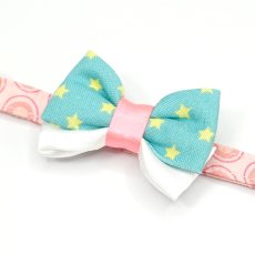 画像5: IRODORI・リボン/セレクトパーツ/エメラルドグリーン星柄×ピンク（首輪は別売りです） (5)