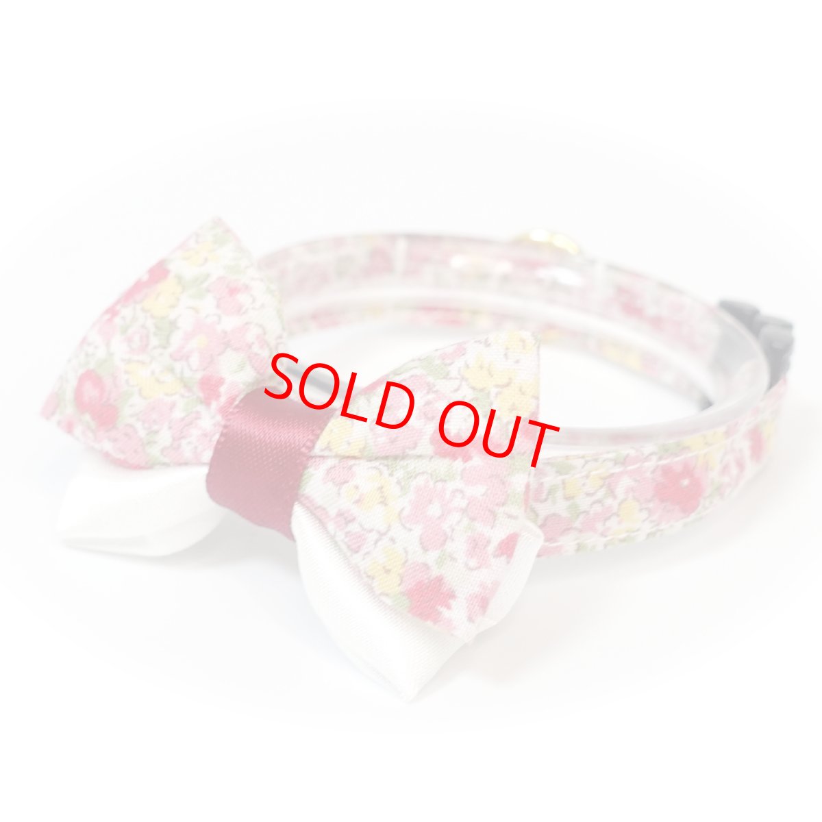 画像2: IRODORI・リボン/セレクトパーツ/花柄×ワインレッド（首輪は別売りです） (2)