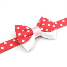 画像4: IRODORI・猫首輪・シンプル猫首輪/赤ドット柄（リボン等の飾りパーツは別売りです） (4)