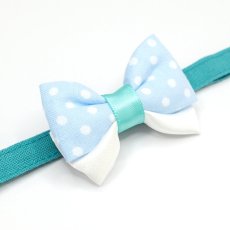 画像13: IRODORI・猫首輪・シンプル猫首輪/ブルーグリーン無地（リボン等の飾りパーツは別売りです） (13)