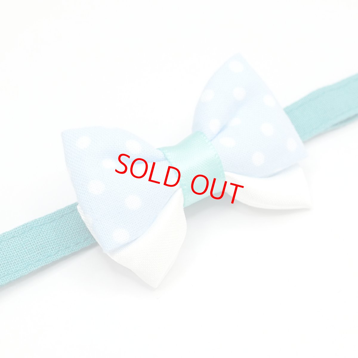 画像6: IRODORI・リボン/セレクトパーツ/水色ドット×水色（首輪は別売りです） (6)