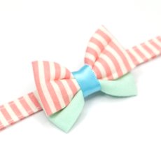 画像10: IRODORI・猫首輪・シンプル猫首輪/ピンクボーダー柄（リボン等の飾りパーツは別売りです） (10)