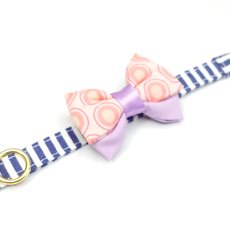 画像4: IRODORI・猫首輪・シンプル猫首輪/ブルーボーダー柄（リボン等の飾りパーツは別売りです） (4)