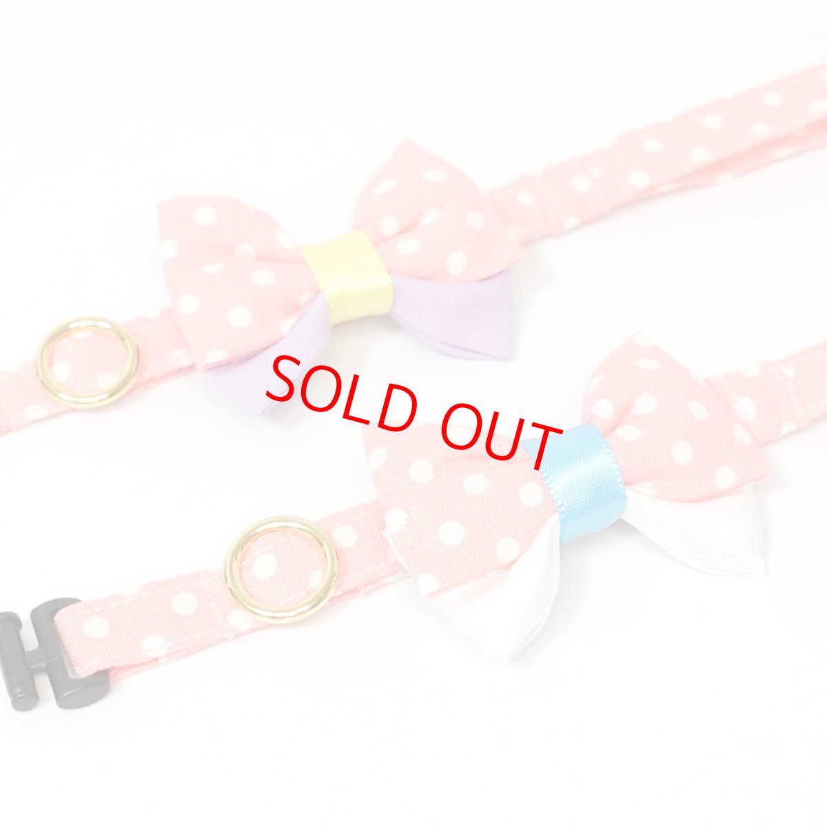 画像13: IRODORI・リボン/セレクトパーツ/ピンクドット×イエロー（首輪は別売りです） (13)