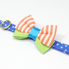 画像9: IRODORI・猫首輪・シンプル猫首輪/ブルー×ホワイト星柄（リボン等の飾りパーツは別売りです） (9)