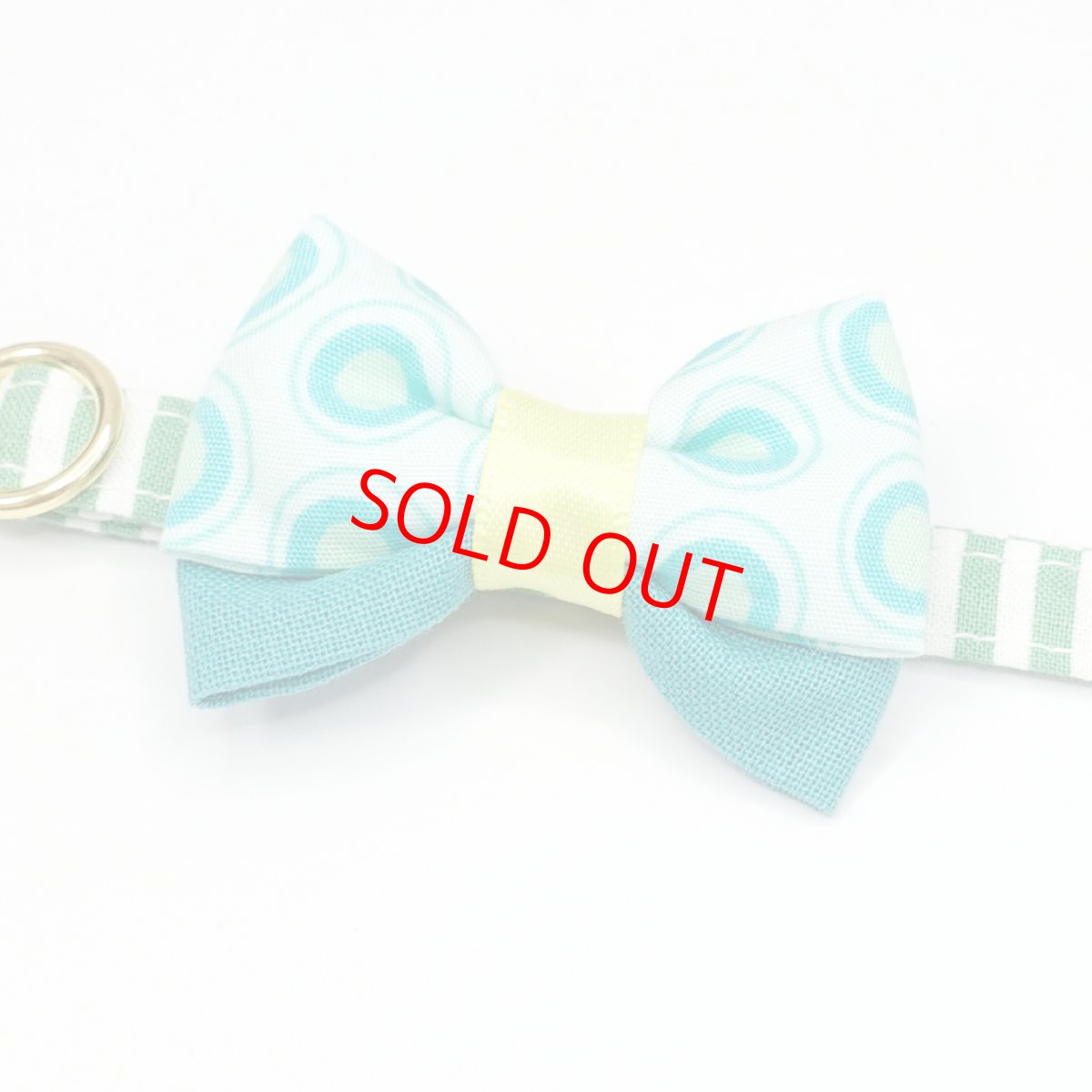 画像3: IRODORI・猫首輪・シンプル猫首輪/グリーンボーダー柄（リボン等の飾りパーツは別売りです） (3)