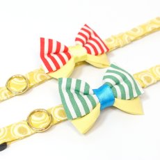 画像10: IRODORI・猫首輪・シンプル猫首輪/イエロー楕円ドット柄（リボン等の飾りパーツは別売りです） (10)