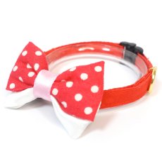 画像3: IRODORI・猫首輪・シンプル猫首輪/レッド無地（リボン等の飾りパーツは別売りです） (3)