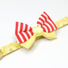 画像7: IRODORI・猫首輪・シンプル猫首輪/イエロー楕円ドット柄（リボン等の飾りパーツは別売りです） (7)