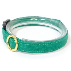 画像1: IRODORI・猫首輪・シンプル猫首輪/グリーン無地（リボン等の飾りパーツは別売りです） (1)