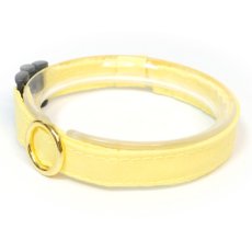 画像1: IRODORI・猫首輪・シンプル猫首輪/イエロー無地（リボン等の飾りパーツは別売りです） (1)
