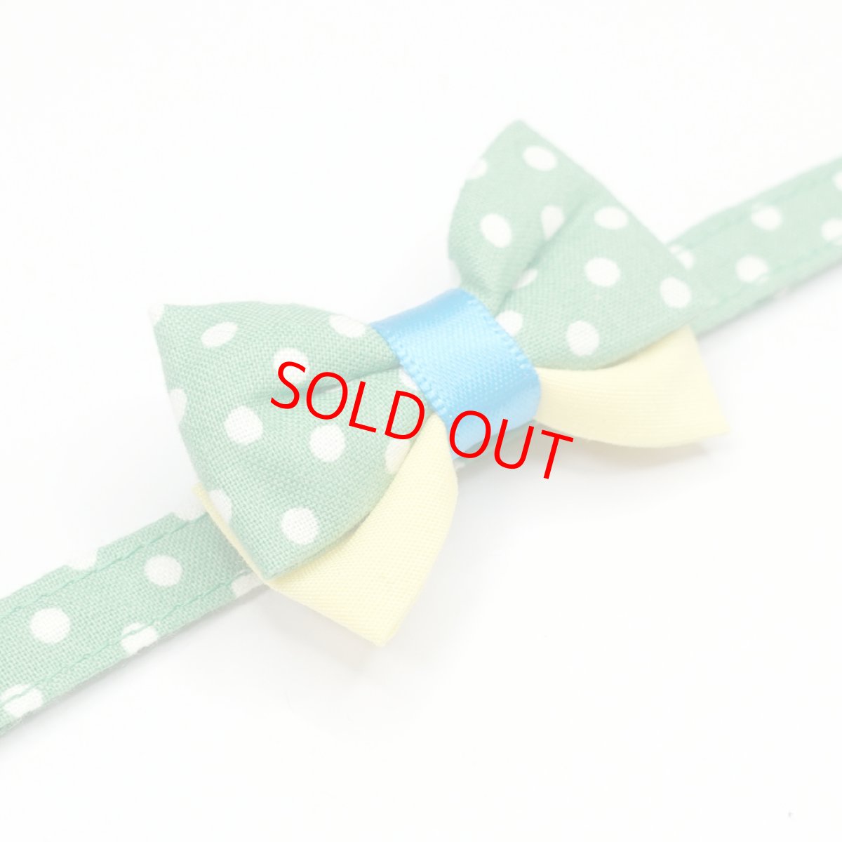 画像2: IRODORI・リボン/セレクトパーツ/グリーンドット（首輪は別売りです） (2)