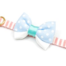 画像11: IRODORI・猫首輪・シンプル猫首輪/ピンクボーダー柄（リボン等の飾りパーツは別売りです） (11)