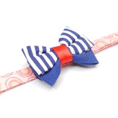 画像9: IRODORI・リボン/セレクトパーツ/ブルーボーダー柄（首輪は別売りです） (9)