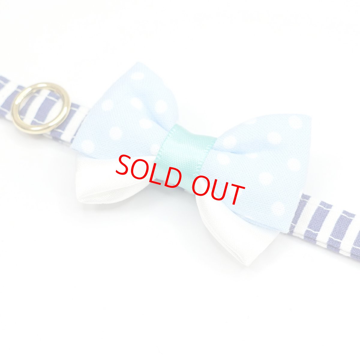 画像8: IRODORI・リボン/セレクトパーツ/水色ドット×水色（首輪は別売りです） (8)