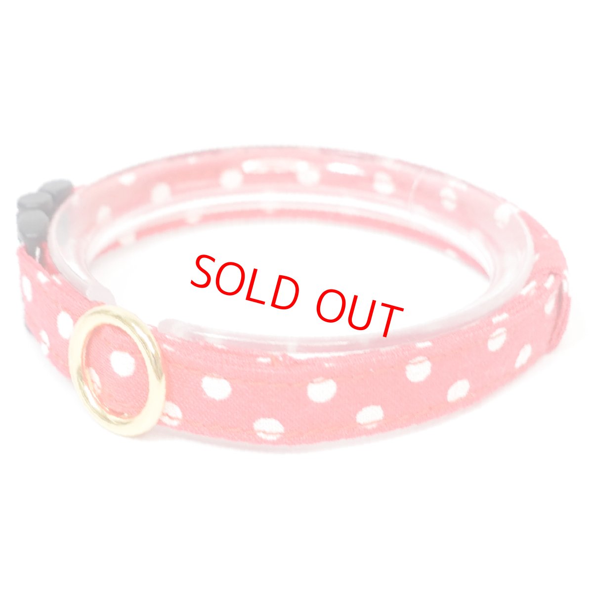 画像1: IRODORI・猫首輪・シンプル猫首輪/赤ドット柄（リボン等の飾りパーツは別売りです） (1)