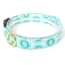 画像1: IRODORI・猫首輪・シンプル猫首輪/グリーン楕円ドット柄（リボン等の飾りパーツは別売りです） (1)