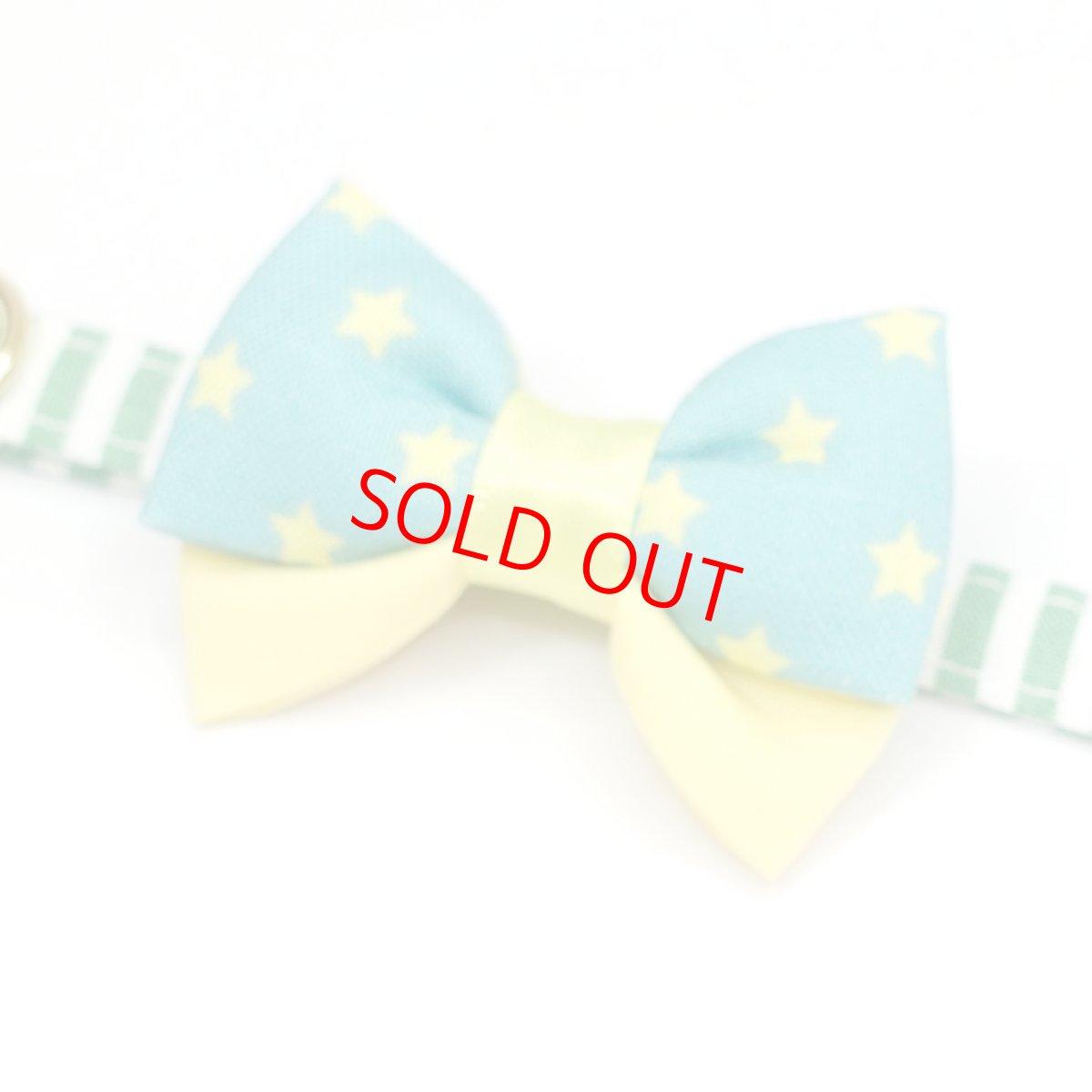 画像2: IRODORI・猫首輪・シンプル猫首輪/グリーンボーダー柄（リボン等の飾りパーツは別売りです） (2)