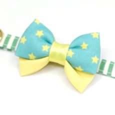 画像2: IRODORI・猫首輪・シンプル猫首輪/グリーンボーダー柄（リボン等の飾りパーツは別売りです） (2)