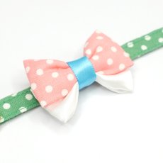 画像8: IRODORI・猫首輪・シンプル猫首輪/グリーンドット柄（リボン等の飾りパーツは別売りです） (8)