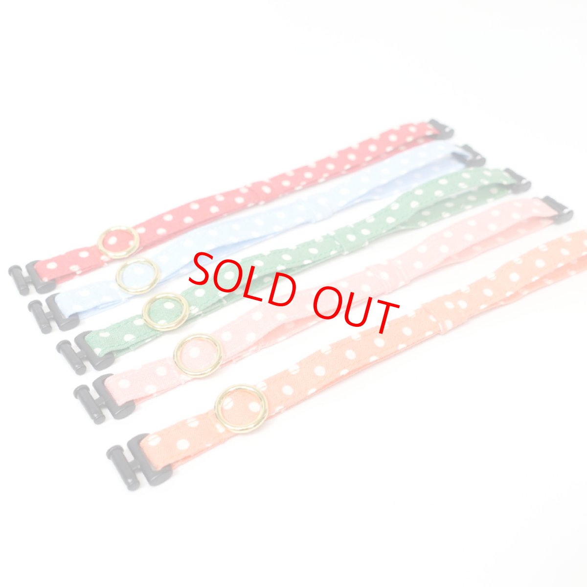 画像2: IRODORI・猫首輪・シンプル猫首輪/グリーンドット柄（リボン等の飾りパーツは別売りです） (2)