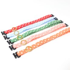 画像2: IRODORI・猫首輪・シンプル猫首輪/グリーンドット柄（リボン等の飾りパーツは別売りです） (2)