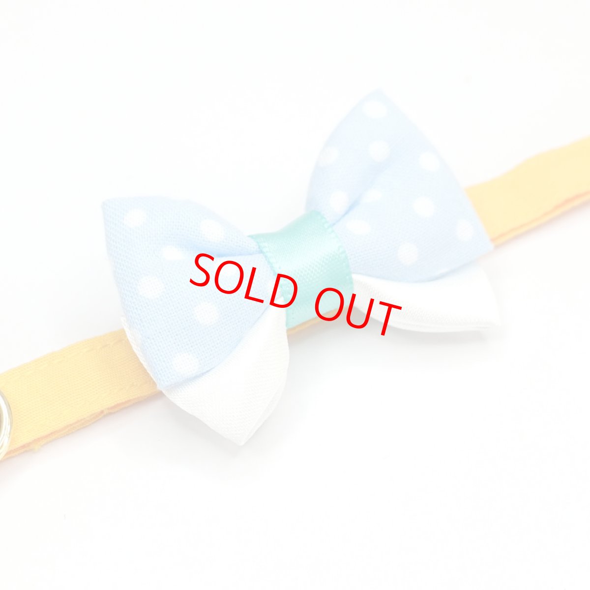 画像7: IRODORI・リボン/セレクトパーツ/水色ドット×水色（首輪は別売りです） (7)