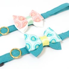 画像11: IRODORI・リボン/セレクトパーツ/楕円ドットピンク×グリーン（首輪は別売りです） (11)