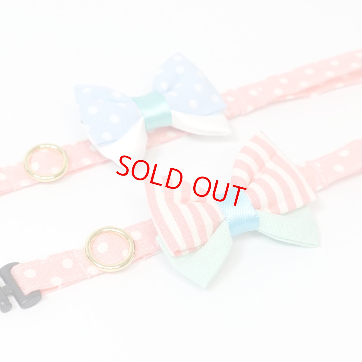 画像13: IRODORI・リボン/セレクトパーツ/水色ドット×水色（首輪は別売りです） (13)