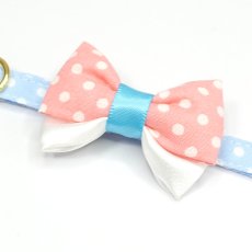 画像6: IRODORI・猫首輪・シンプル猫首輪/水色ドット柄（リボン等の飾りパーツは別売りです） (6)