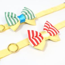 画像9: IRODORI・リボン/セレクトパーツ/レッドボーダー柄（首輪は別売りです） (9)