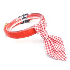 画像1: Basic gingham Check/ベーシックギンガムチェック/ネクタイ首輪(レッド) (1)